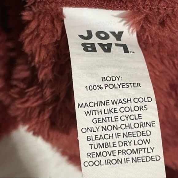 Joy Lab Shirt Womens Small Plush Burgundy Cozy Fuzzy Fleece Pullover - Picture 5 of 7